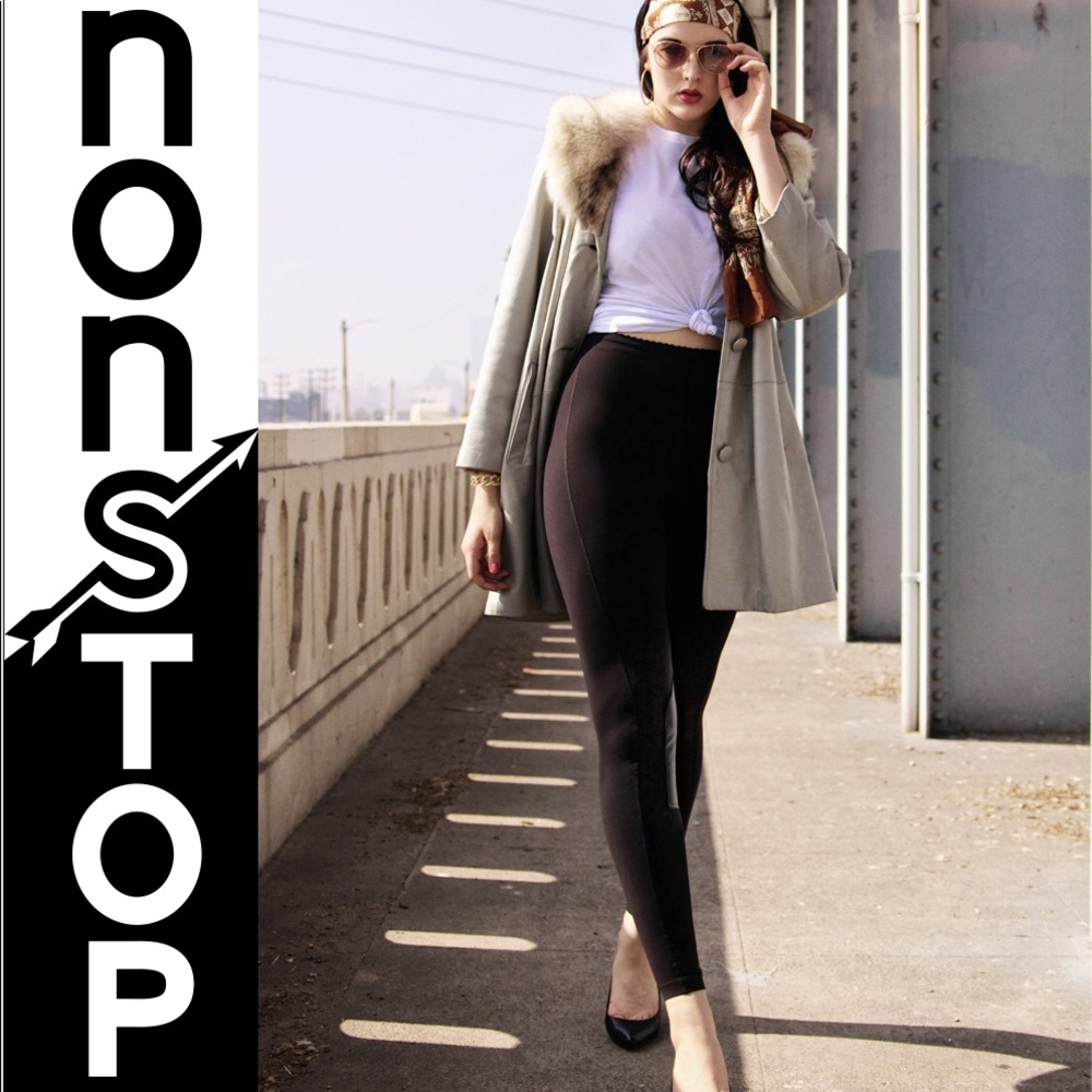 Nonstop.la Diana Legging w/ Leather Trim